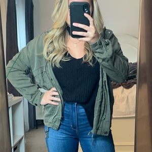 Army Green Light Weight Anorak Jacket